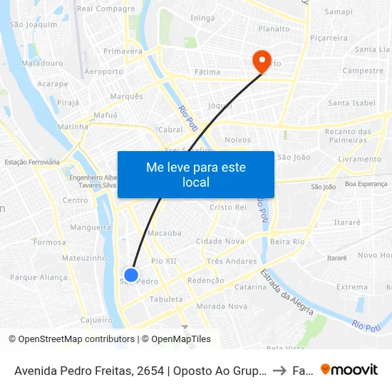 Avenida Pedro Freitas, 2654 | Oposto Ao Grupo Jorge Batista to Facid map