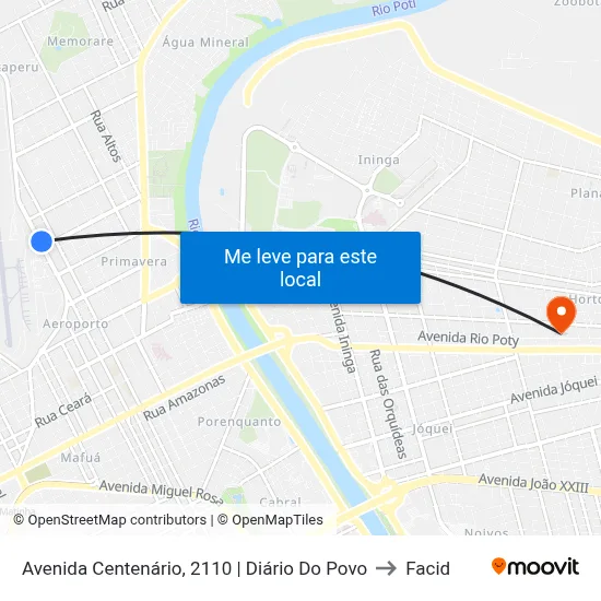 Avenida Centenário, 2110 | Diário Do Povo to Facid map