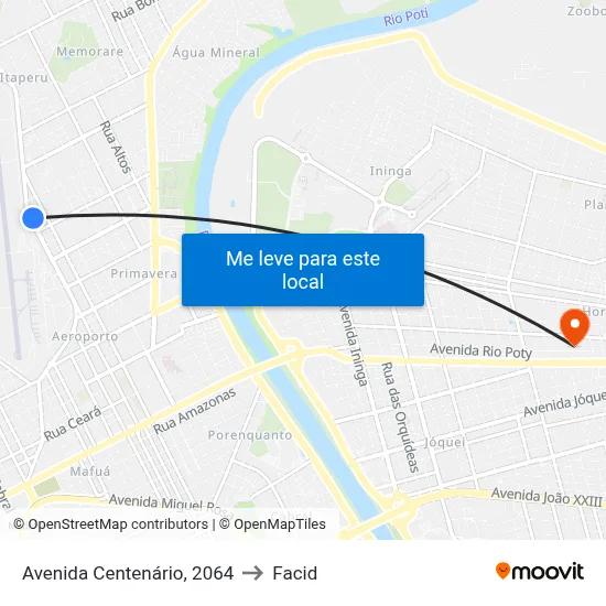 Avenida Centenário, 2064 to Facid map