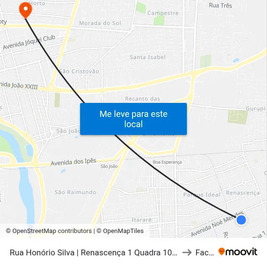 Rua Honório Silva | Renascença 1 Quadra 10, 04 to Facid map