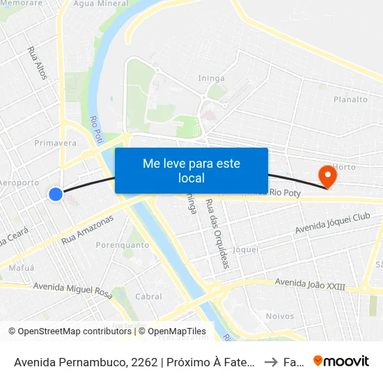 Avenida Pernambuco, 2262 | Próximo À Fatespi/Faespi to Facid map