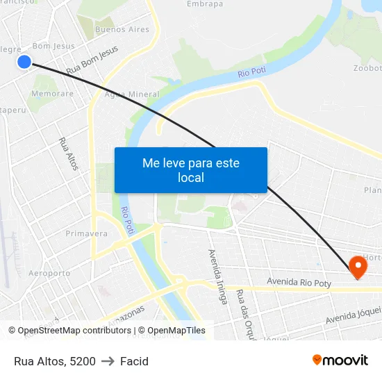 Rua Altos, 5200 to Facid map