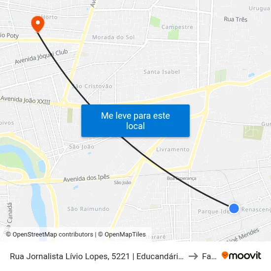 Rua Jornalista Lívio Lopes, 5221 | Educandário Santa Helena to Facid map
