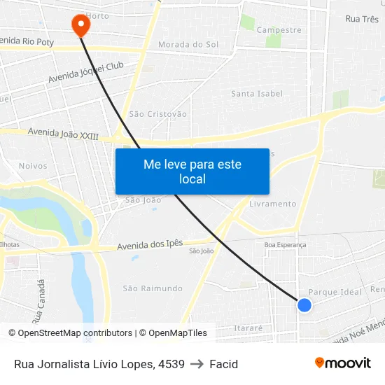 Rua Jornalista Lívio Lopes, 4539 to Facid map