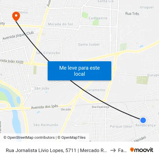 Rua Jornalista Lívio Lopes, 5711 | Mercado Renascença II to Facid map