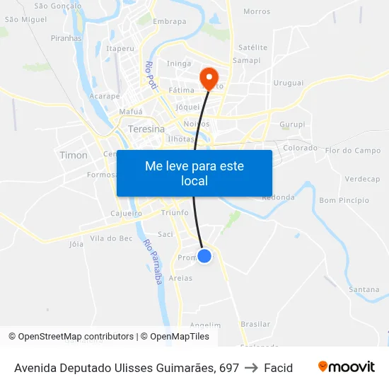 Avenida Deputado Ulisses Guimarães, 697 to Facid map