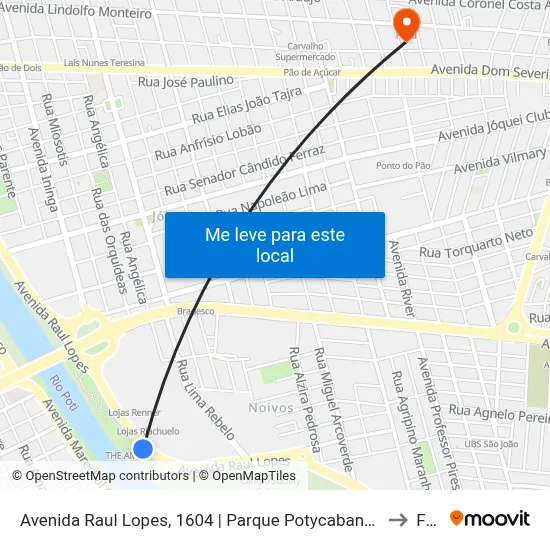 Avenida Raul Lopes, 1604 | Parque Potycabana/Oposto Aoteresina Shopping to Facid map