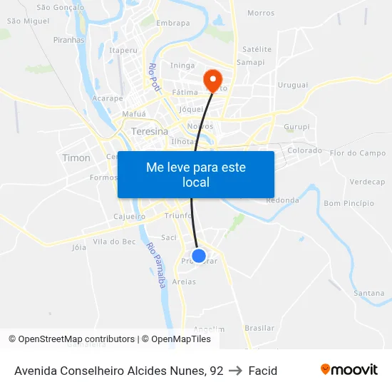 Avenida Conselheiro Alcides Nunes, 92 to Facid map