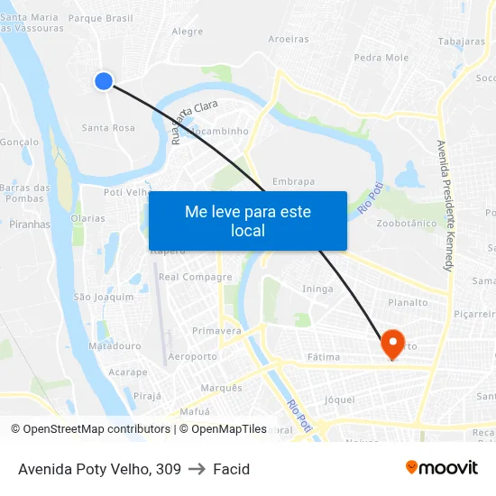 Avenida Poty Velho, 309 to Facid map