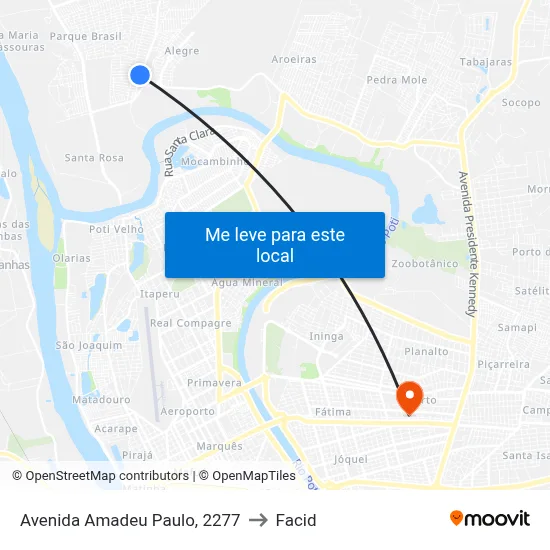 Avenida Amadeu Paulo, 2277 to Facid map