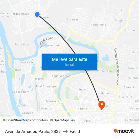 Avenida Amadeu Paulo, 2837 to Facid map