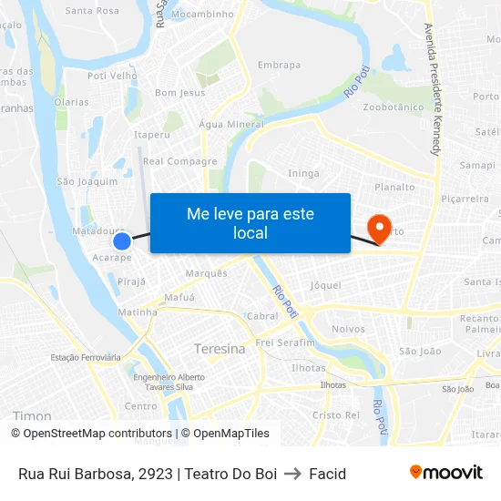 Rua Rui Barbosa, 2923 | Teatro Do Boi to Facid map