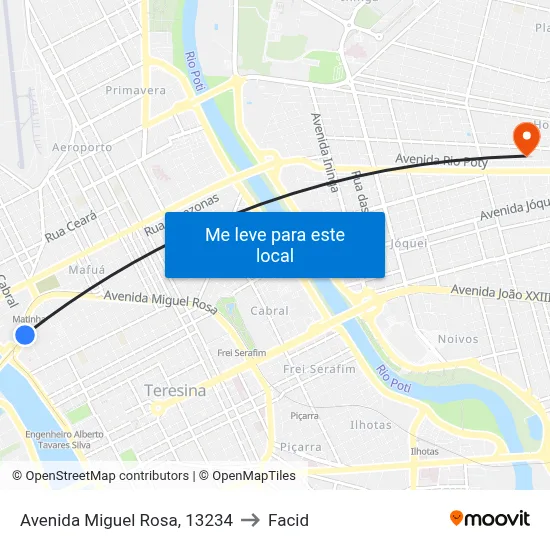 Avenida Miguel Rosa, 13234 to Facid map