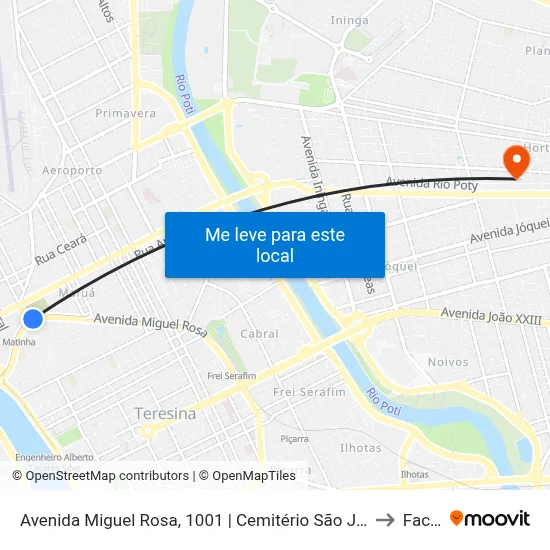 Avenida Miguel Rosa, 1001 | Cemitério São José to Facid map