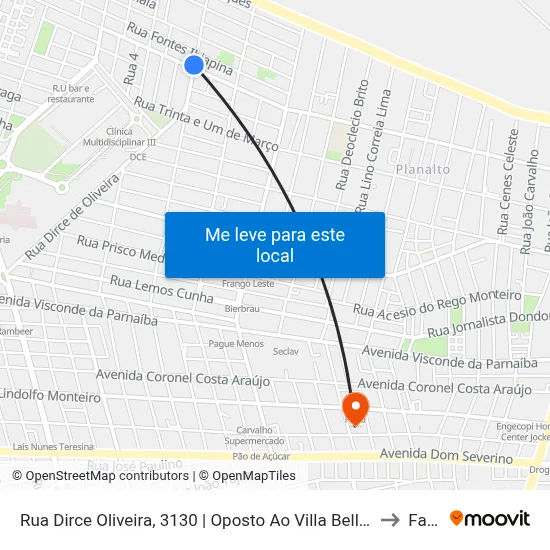 Rua Dirce Oliveira, 3130 | Oposto Ao Villa Bella Residence to Facid map