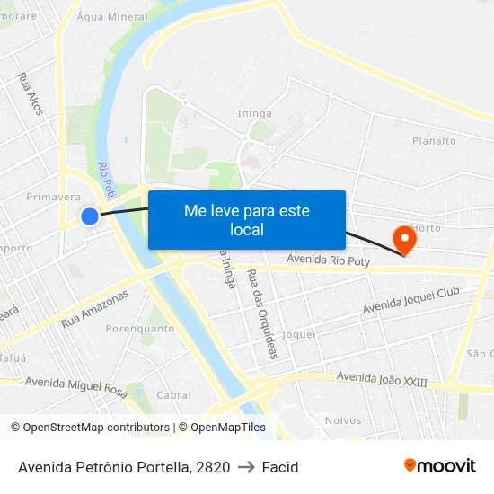 Avenida Petrônio Portella, 2820 to Facid map
