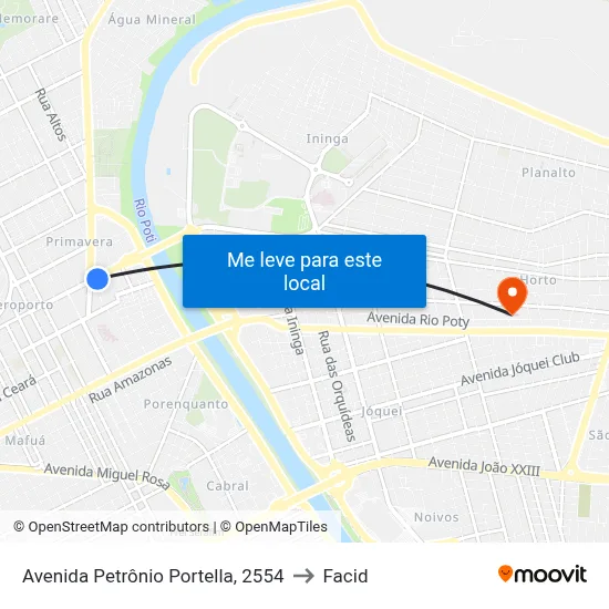 Avenida Petrônio Portella, 2554 to Facid map