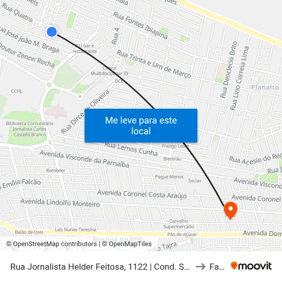 Rua Jornalista Helder Feitosa, 1122 | Cond. Santa Mônica to Facid map