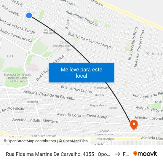 Rua Fidalma Martins De Carvalho, 4355 | Oposto Ao Cond. Santa Marta to Facid map