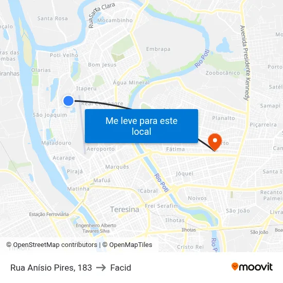 Rua Anísio Pires, 183 to Facid map