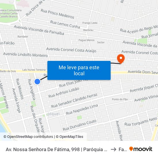 Av. Nossa Senhora De Fátima, 998 | Paróquia Nossa Sra. De Fátima to Facid map