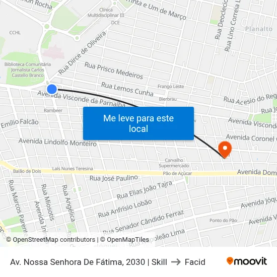 Av. Nossa Senhora De Fátima, 2030 | Skill to Facid map