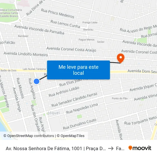 Av. Nossa Senhora De Fátima, 1001 | Praça De Fátima to Facid map