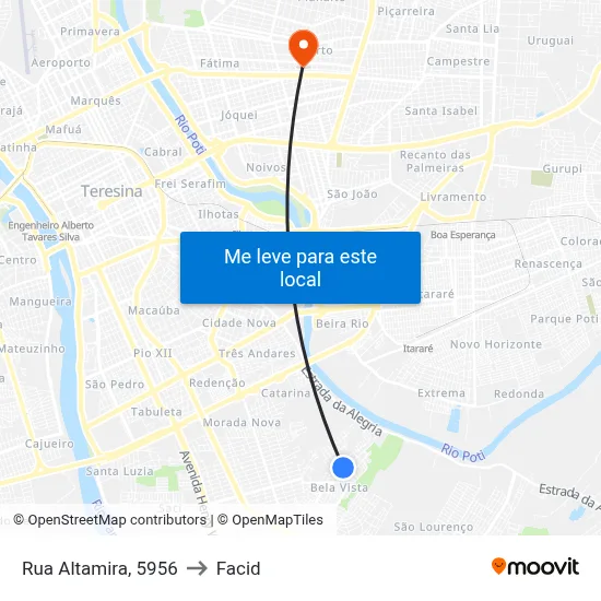 Rua Altamira, 5956 to Facid map