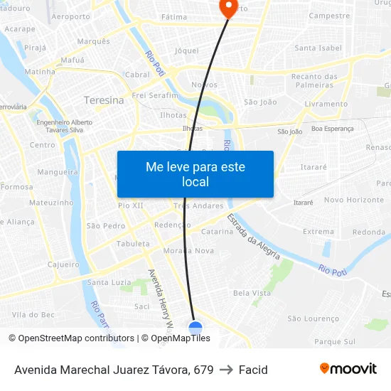 Avenida Marechal Juarez Távora, 679 to Facid map