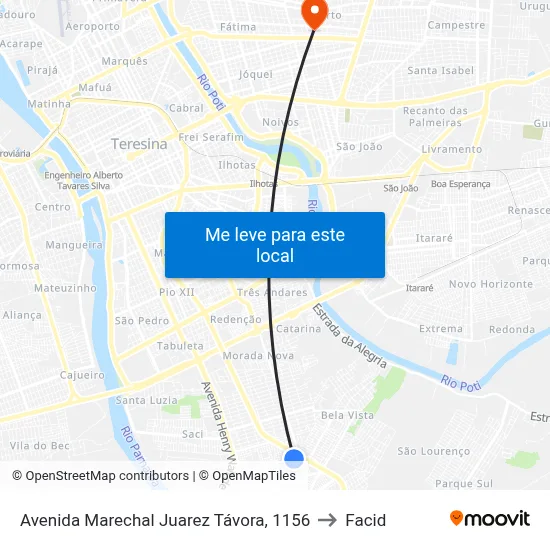 Avenida Marechal Juarez Távora, 1156 to Facid map