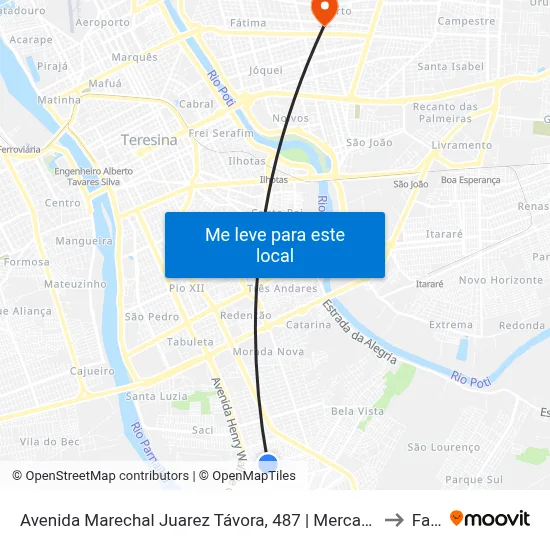 Avenida Marechal Juarez Távora, 487 | Mercado Do Parque Piauí to Facid map