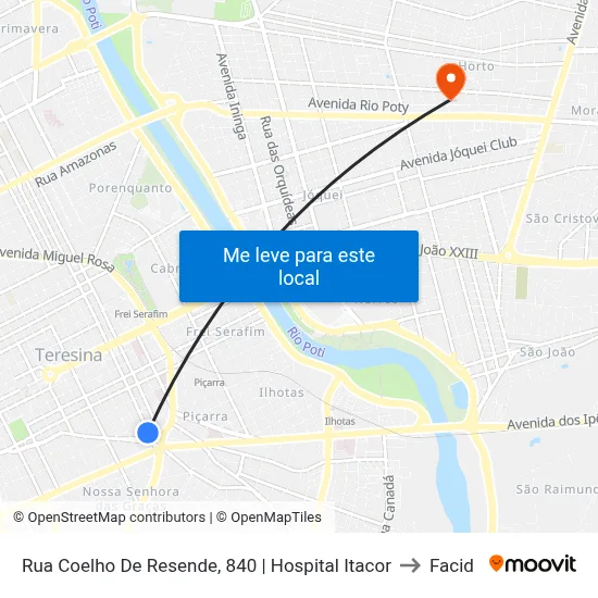 Rua Coelho De Resende, 840 | Hospital Itacor to Facid map