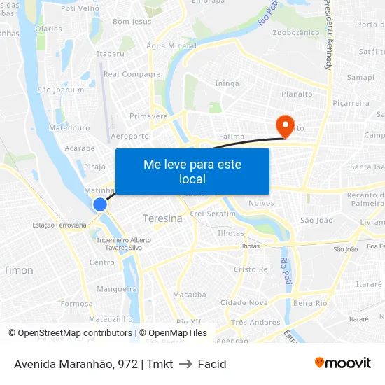 Avenida Maranhão, 972 | Tmkt to Facid map