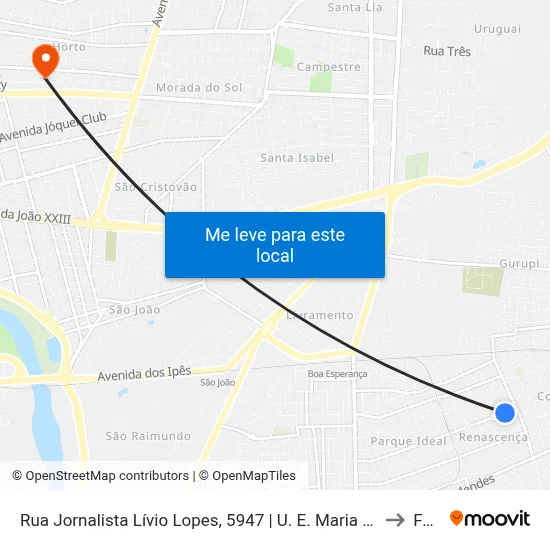 Rua Jornalista Lívio Lopes, 5947 | U. E. Maria Da Conceição Salomé to Facid map