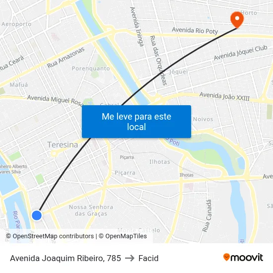 Avenida Joaquim Ribeiro, 785 to Facid map