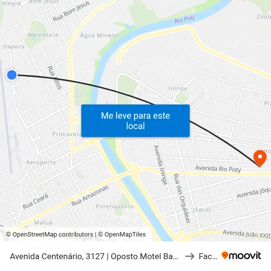 Avenida Centenário, 3127 | Oposto Motel Baobás to Facid map