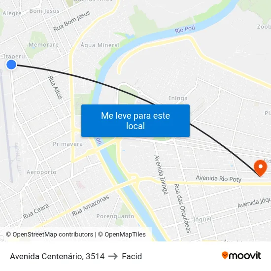 Avenida Centenário, 3514 to Facid map