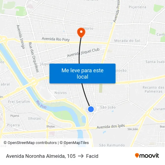 Avenida Noronha Almeida, 105 to Facid map