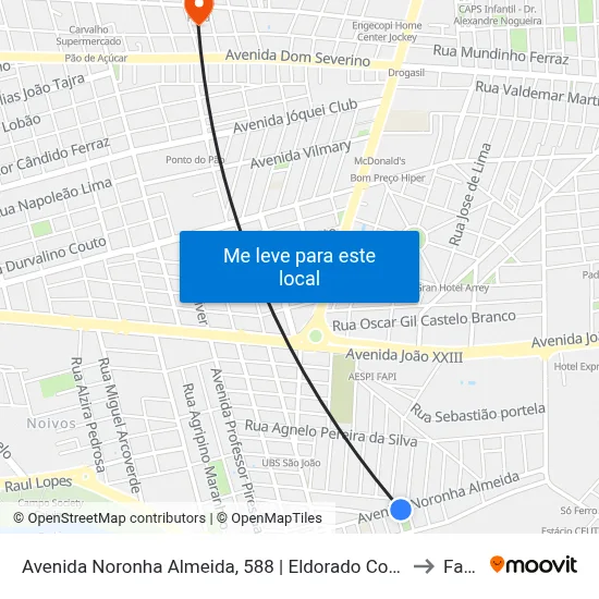 Avenida Noronha Almeida, 588 | Eldorado Country Club to Facid map