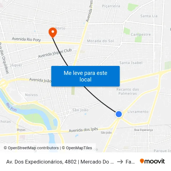 Av. Dos Expedicionários, 4802 | Mercado Do Peixe to Facid map