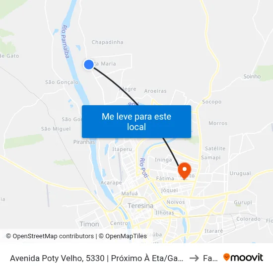 Avenida Poty Velho, 5330 | Próximo À Eta/Garagem Emvipi to Facid map