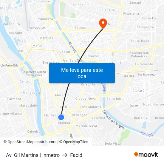 Av. Gil Martins | Inmetro to Facid map