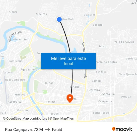 Rua Caçapava, 7394 to Facid map