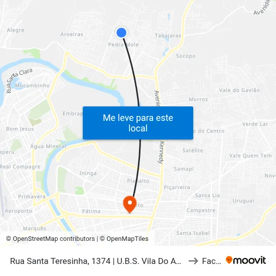 Rua Santa Teresinha, 1374 | U.B.S. Vila Do Avião to Facid map