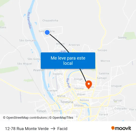12-78 Rua Monte Verde to Facid map