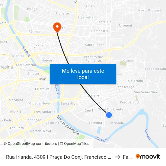 Rua Irlanda, 4309 | Praça Do Conj. Francisco Marreiros to Facid map