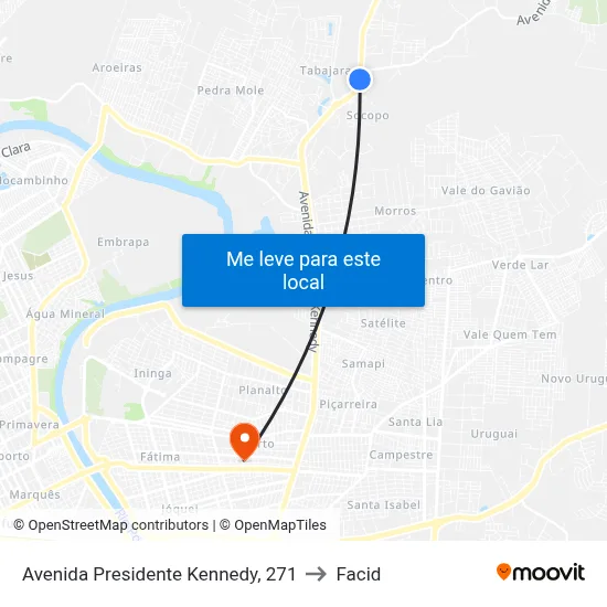 Avenida Presidente Kennedy, 271 to Facid map