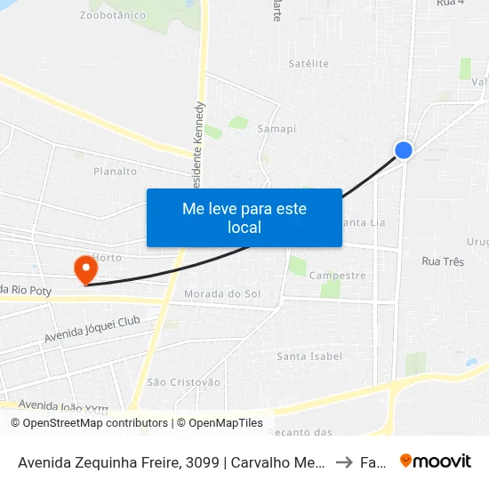 Avenida Zequinha Freire, 3099 | Carvalho Mercadão to Facid map