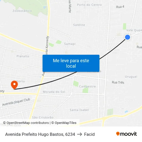 Avenida Prefeito Hugo Bastos, 6234 to Facid map