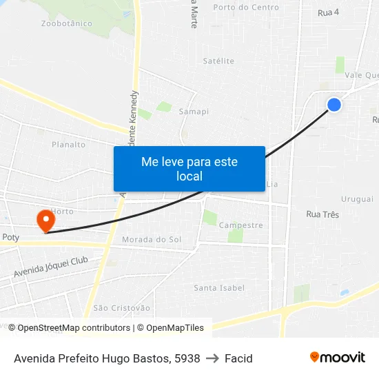 Avenida Prefeito Hugo Bastos, 5938 to Facid map